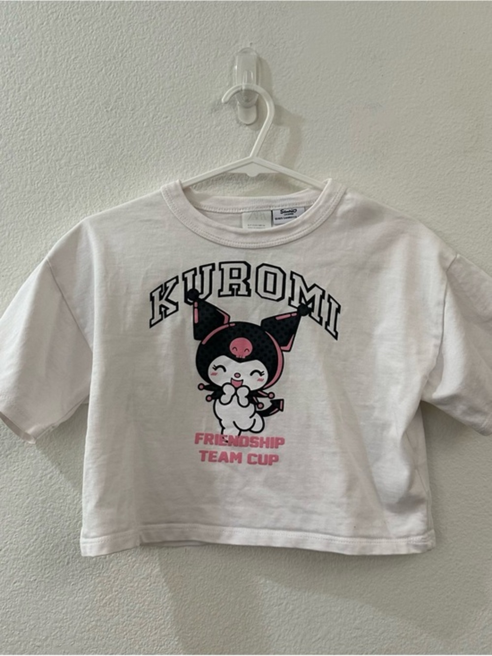 Zara Kids Kuromi‎ Friendship Team Cup Short Sleeve T-Shirt Size 6-7